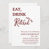 Rustic Eat, Drink en in ruste zijn Funny Retiremen Kaart (Voorkant / Achterkant)