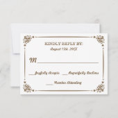 Rustic Eat Drink en trouwen bruiloft R.S.V.P. RSVP Kaartje (Achterkant)