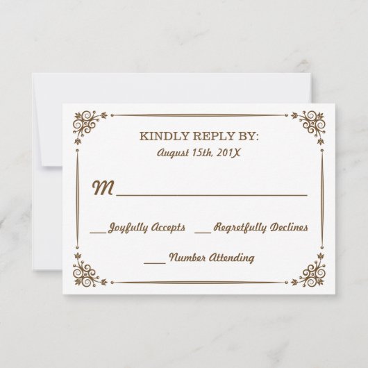 Rustic Eat Drink en trouwen bruiloft R.S.V.P. RSVP Kaartje (Achterkant)