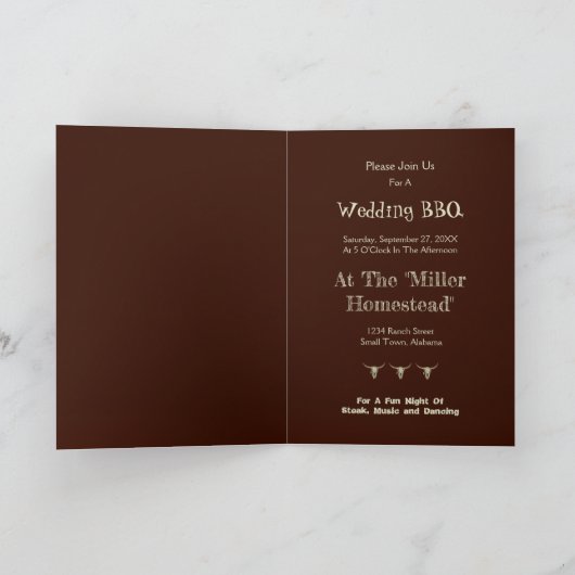 Rustic Eat Drink gehuwde bruiloft Bull Skull (Binnen)