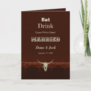 Rustic Eat Drink gehuwde bruiloft Bull Skull