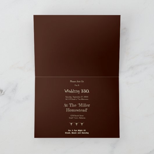 Rustic Eat Drink gehuwde bruiloft Bull Skull (Binnen)