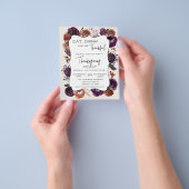 Rustic Eat Drink Thankful Thanksgiving Floral Roos Flyer (Hand)