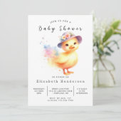 Rustic Editable Duck Baby shower Kaart (Staand voorkant)