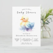 Rustic Editable Duck Baby shower Kaart (Staand voorkant)