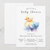 Rustic Editable Duck Baby shower Kaart (Voorkant / Achterkant)
