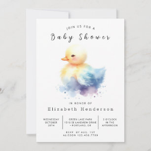 Rustic Editable Duck Baby shower Kaart
