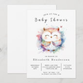 Rustic Editable Owl Baby shower Kaart (Voorkant / Achterkant)