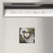 Rustic editable pregnancy announcement keepsake magneet (Insitu (Vaatwasser))
