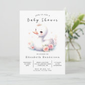 Rustic Editable Swan Baby shower Kaart (Staand voorkant)