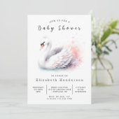 Rustic Editable Swan Baby shower Kaart (Staand voorkant)