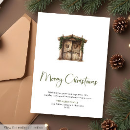 Rustic Editable Warmish Holiday Christmas Greeting Feestdagenkaart