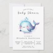Rustic Editable Whale Baby shower Kaart (Voorkant)