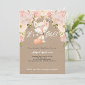 Rustic, een meisje, Floral, bos, Baby shower Kaart (Staand voorkant)