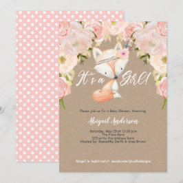 Rustic, een meisje, Floral, bos, Baby shower Kaart