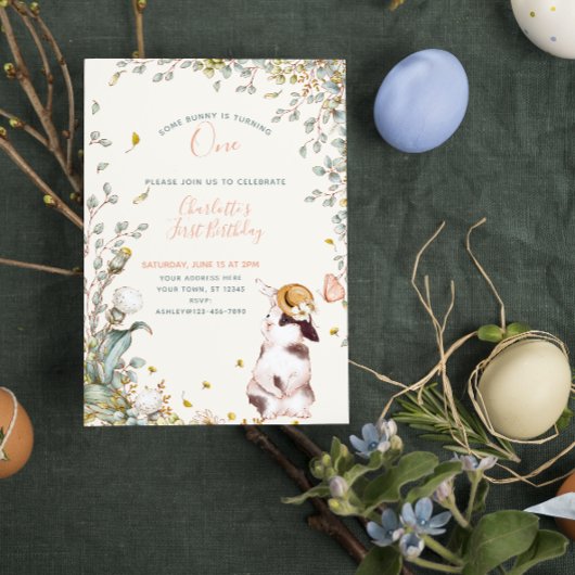 Rustic Een of andere Bunny is een Floral Girl Cott Kaart