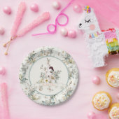 Rustic Een of andere Bunny is een Floral Girl Cott Papieren Bordje (Feest)