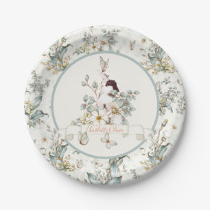 Rustic Een of andere Bunny is een Floral Girl Cott Papieren Bordje