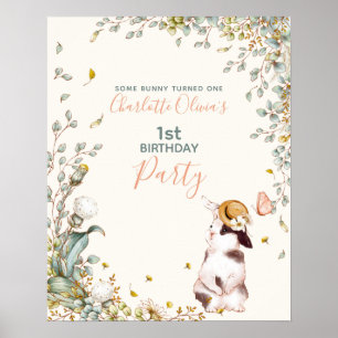 Rustic Een of andere Bunny is een Floral Girl Cott Poster
