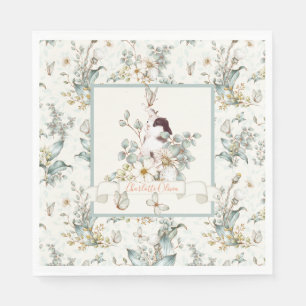 Rustic Een of andere Bunny is een Floral Girl Cott Servet