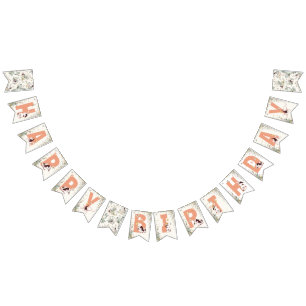 Rustic Een of andere Bunny is een Floral Girl Cott Vlaggetjes