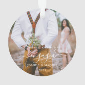 Rustic Eerste Kerstmis 2 met een kerstfoto Ornament (achterkant)