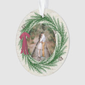 Rustic Eerste Kerstmis 2 met een kerstfoto Ornament (voorkant)
