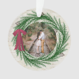 Rustic Eerste Kerstmis 2 met een kerstfoto Ornament