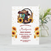 Rustic Eerste Rodeo Western 1e Verjaardag Kaart (Staand voorkant)