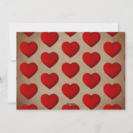 Rustic eerste Valentijnsdag samen rode hart Feestdagenkaart (Achterkant)