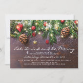 Rustic Eet Drink & wees vrolijk Kerstfeest Vakanti Kaart (Voorkant)