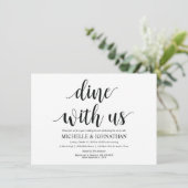 Rustic Eet met ons Brunch Uitnodigingskaart Kaart (Staand voorkant)