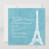 Rustic Eiffel Tower Bridal Shower-uitnodigingen Kaart (Voorkant)