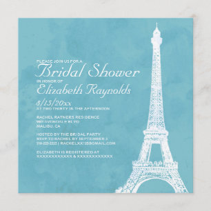 Rustic Eiffel Tower Bridal Shower-uitnodigingen Kaart