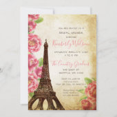 Rustic Eiffel Tower Paris Frans Vrijgezellenfeest Kaart (Voorkant)