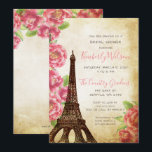 Rustic Eiffel Tower Paris Frans Vrijgezellenfeest Kaart<br><div class="desc">Ik wilde iets Rustic en Romantic creëer met frans. Dus ik kwam op de proppen met deze Rustic Romantic Eiffel Tower Paris Franse Floral Bridal Shower Invitations</div>