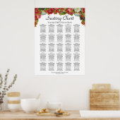 Rustic Elegance 25 Table Wedding Seating Chart Poster (Keuken)