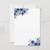 Rustic Elegance – Boho Navy Flower Design RSVP Kaartje (Achterkant)