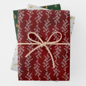 Rustic Elegance Botanical Christmas Gift Wrap Inpakpapier Vel (In situ)
