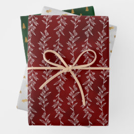 Rustic Elegance Botanical Christmas Gift Wrap Inpakpapier Vel