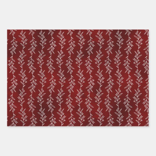 Rustic Elegance Botanical Christmas Gift Wrap Inpakpapier Vel (Voorkant)