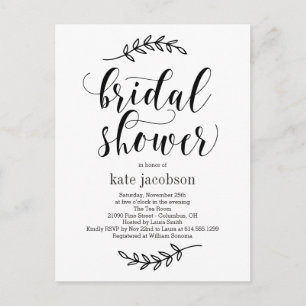 Rustic Elegance Bridal Shower Invitation Briefkaart
