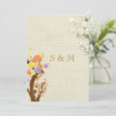 Rustic Elegance Burlap Trees Wedding Kaart (Staand voorkant)