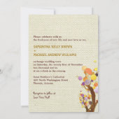 Rustic Elegance Burlap Trees Wedding Kaart (Achterkant)