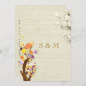 Rustic Elegance Burlap Trees Wedding Kaart (Voorkant / Achterkant)