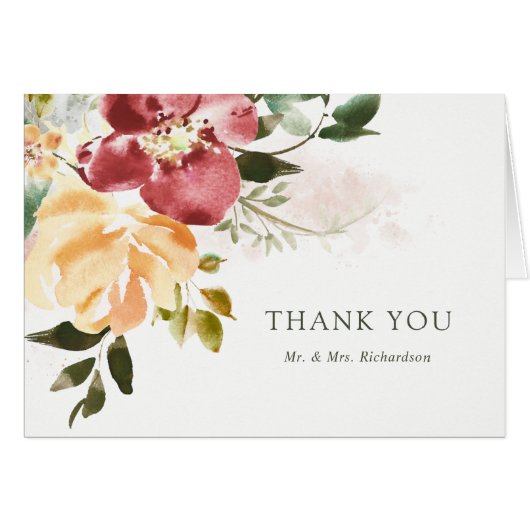 Rustic Elegance | Floral bedankt (Voorkant Horizontaal)