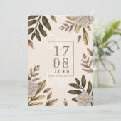 Rustic Elegance Floral Bewaar de datum uitnodiging (Staand voorkant)