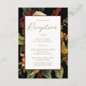 Rustic Elegance Floral Bouquet Wedding Reception Informatiekaartje (Voorkant)