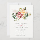 Rustic Elegance | Floral Wedding Kaart (Voorkant)