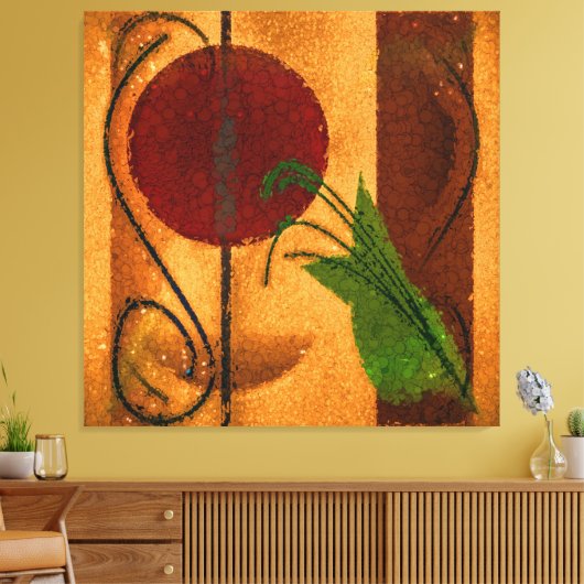 Rustic Elegance Geometric Autumn Abstract Canvas Afdruk (Insitu (Woonkamer))